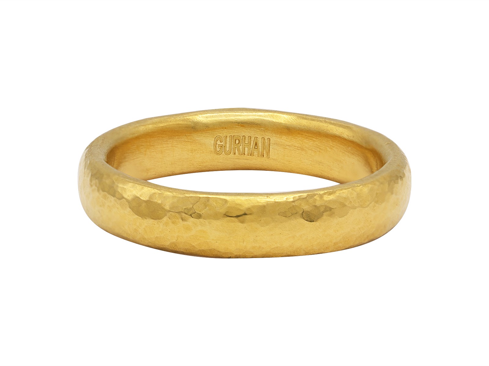 24-karat yellow gold hammered band – Elleard Heffern Fine Jewelers