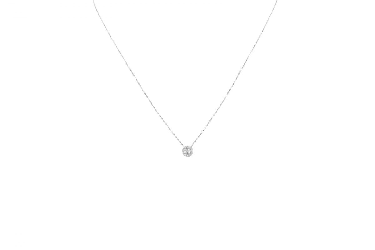 14K White Gold Diamond Disc Necklace Elleard Heffern Fine Jewelers