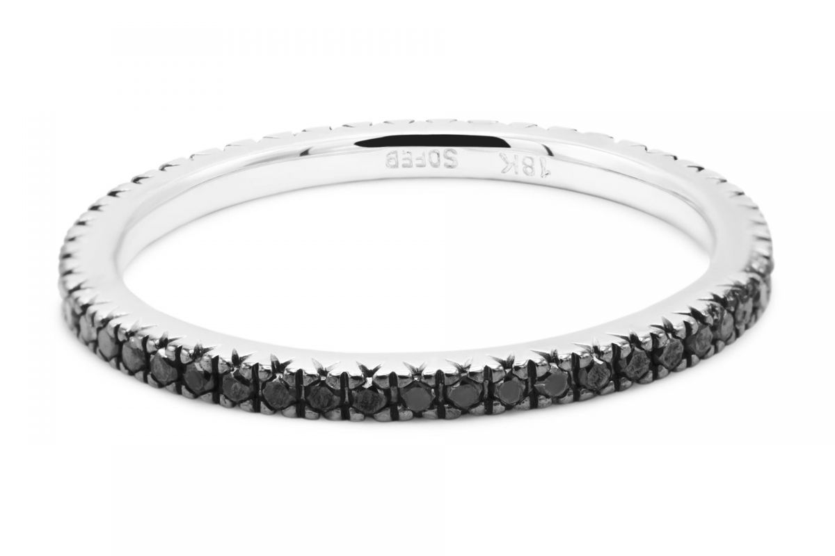 18K White Gold Black Diamond Eternity Band Elleard Heffern Fine Jewelers