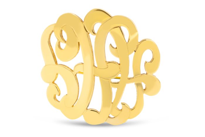 18K Yellow Gold Mongram Initial Pin With "Ahg" In Initials Ê 9.6 Grams