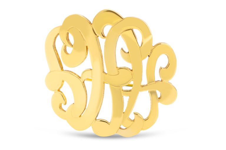 18K Yellow Gold Mongram Initial Pin With "Ahg" In Initials Ê 9.6 Grams
