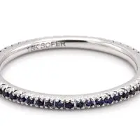 18K White Gold Blue Sapphire Eternity Band (0.33ctw)