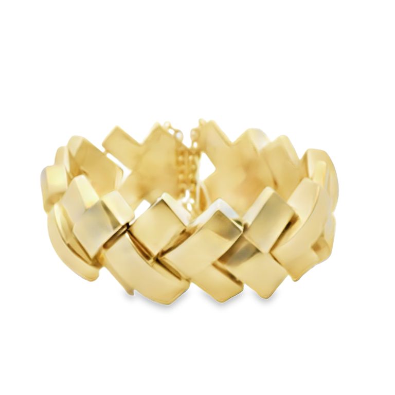 14K Yellow Gold Braid Link Bracelet