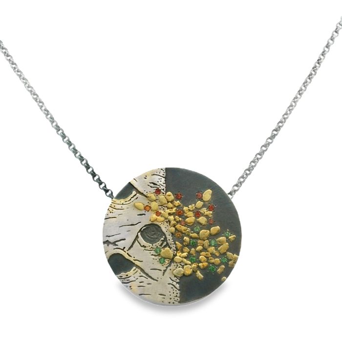 14K White Gold and 22–23.5K Yellow Gold Pendant with 1 Yellow Diamond (1.0mm)