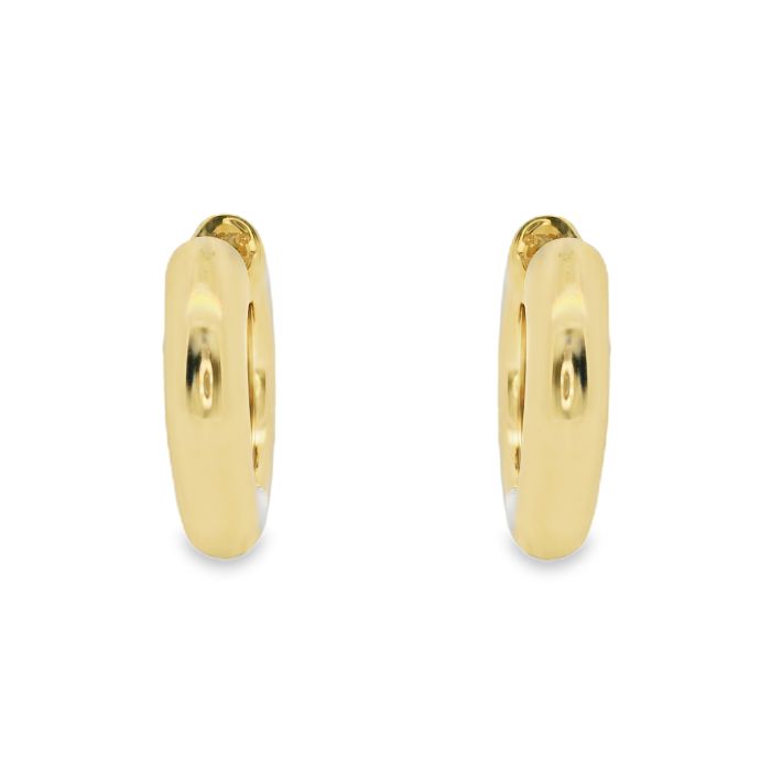 18K Yellow Gold Short Hinged Hoop Earrings