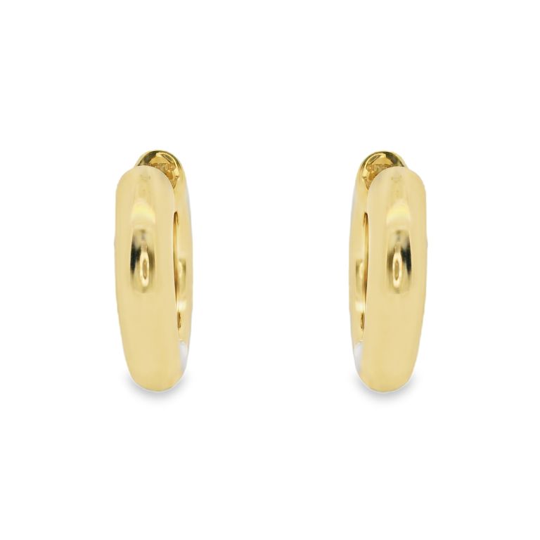 18K Yellow Gold Short Hinged Hoop Earrings