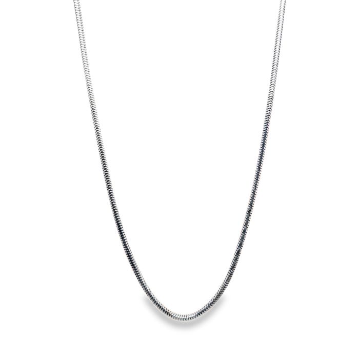 18K White Gold 1.2mm 17" Snake Necklace