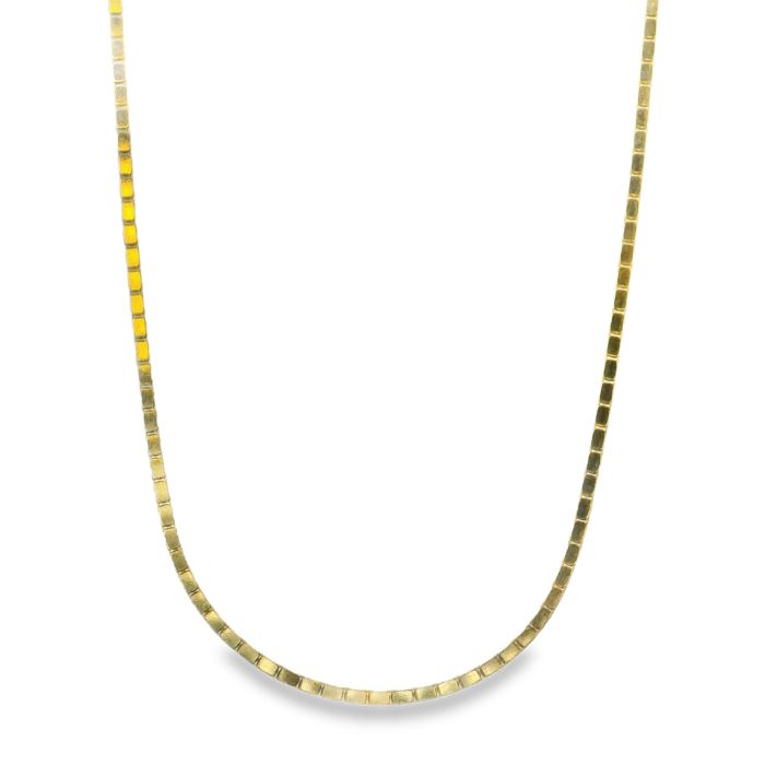 14K Yellow Gold Box Link Chain Necklace