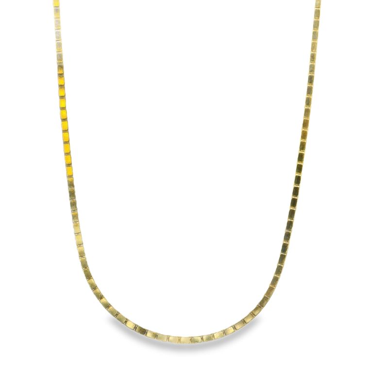 14K Yellow Gold Box Link Chain Necklace