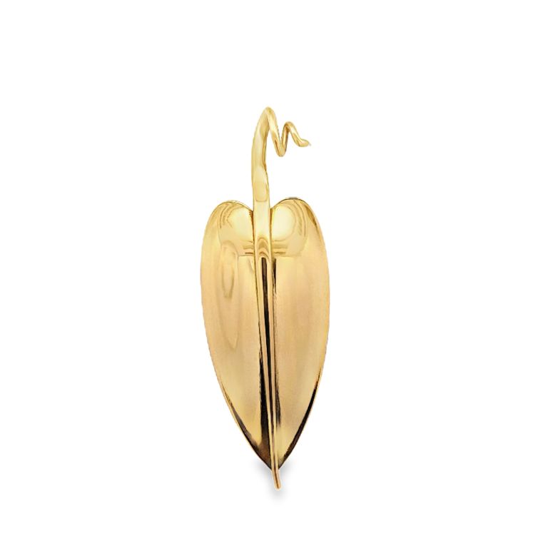 18K Yellow Gold Leaf Pin