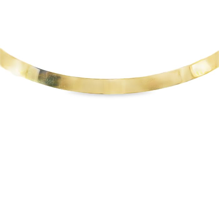 14K Yellow Gold Flat Collar Necklace 14" 5mm Wide