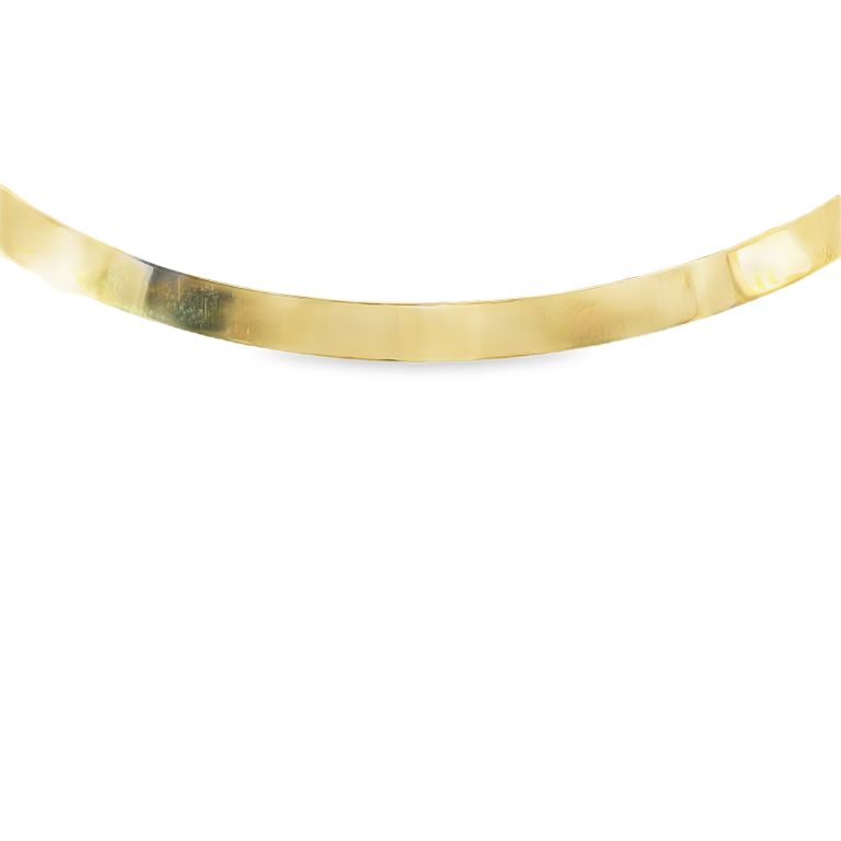 14K Yellow Gold Flat Collar Necklace 14" 5mm Wide