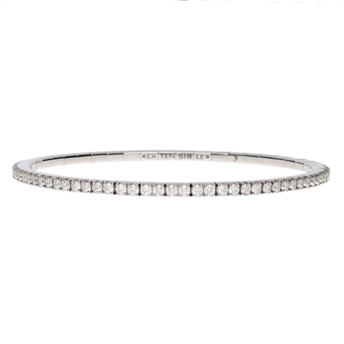18K White Gold Diamond Stretch Bracelet