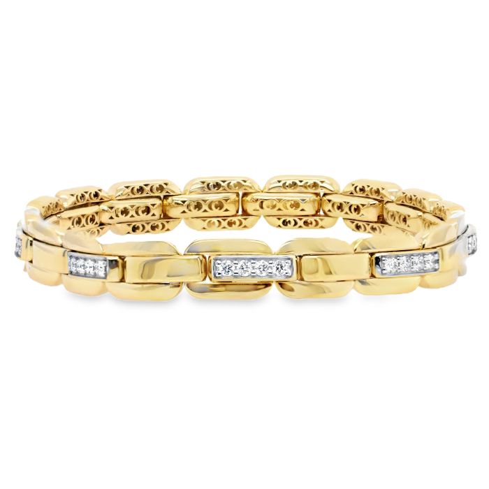 18K Yellow Gold Diamond Stretch Bracelet