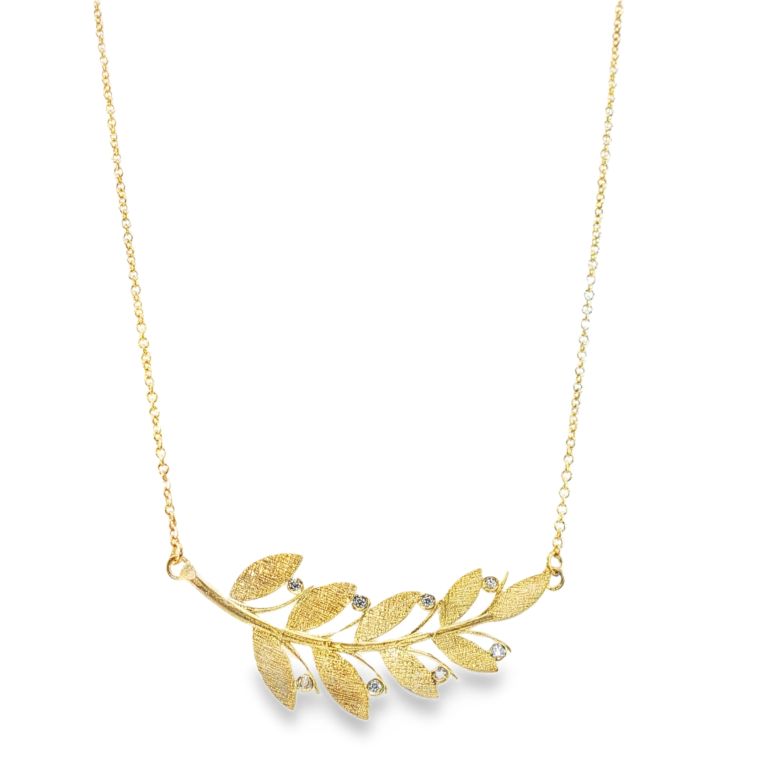 18K Yellow Gold Diamond Pendant set with 8 Round Diamonds (0.04ctw) (FG/VS)