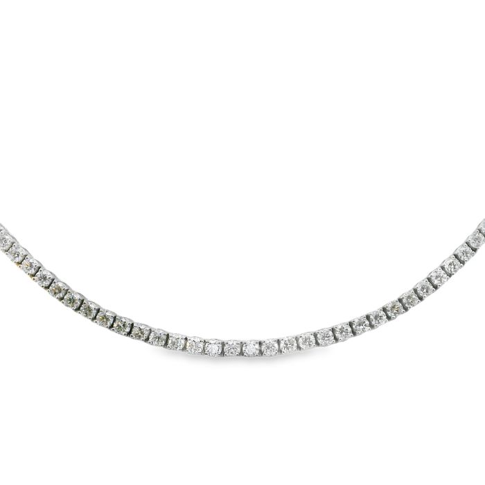 18K White Gold Diamond Tennis Necklace Set with 163 GH/SI Diamonds (6.99ctw) 16"