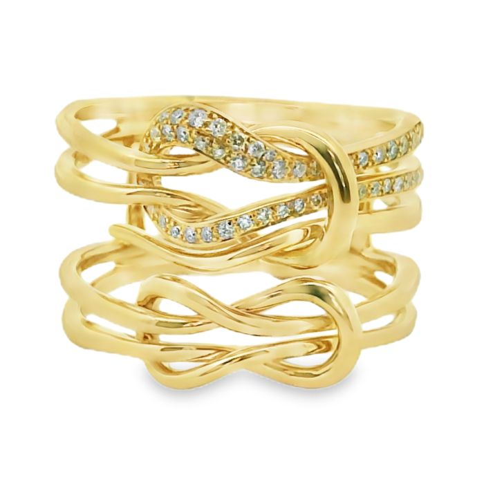 18K Yellow Gold Diamond Twist Ring