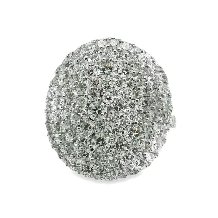 18K White Gold Diamond Cluster Ring