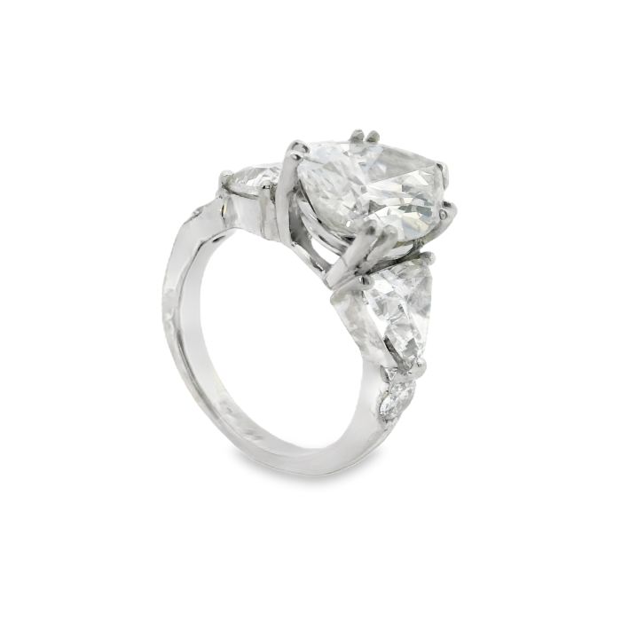 Two Trilliant Cut Diamonds (2.00ctw) and Two Round Diamonds (0.25ctw) Size 4.75