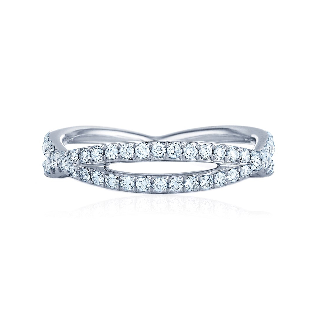 18K White Gold Crisscrossed Band
