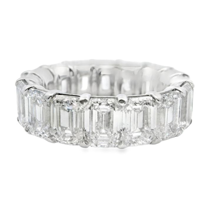Platinum Emerald Cut Diamond Wedding Band Set with 11 Emerald Cut Diamonds (11.49ctw) (GH/VVS2-VS1) Size 6.25