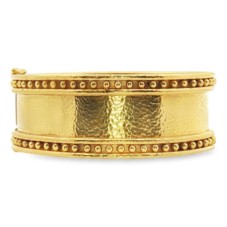 19K yellow gold wide bangle bracelet