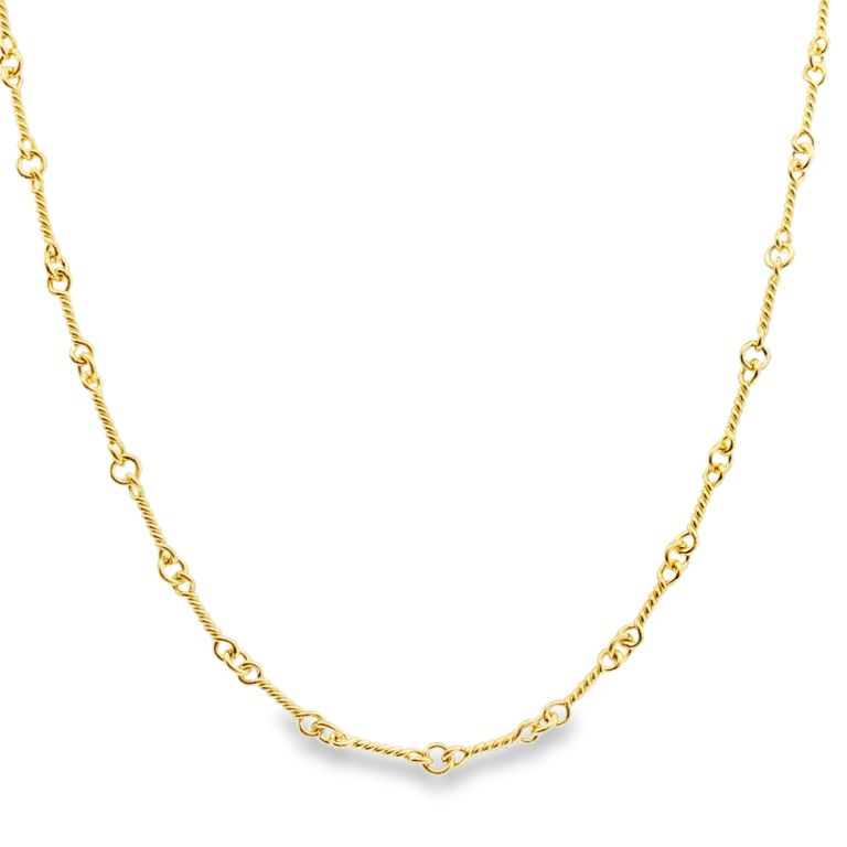 18K Yellow Gold 18" Lili T Link Necklace High Polish