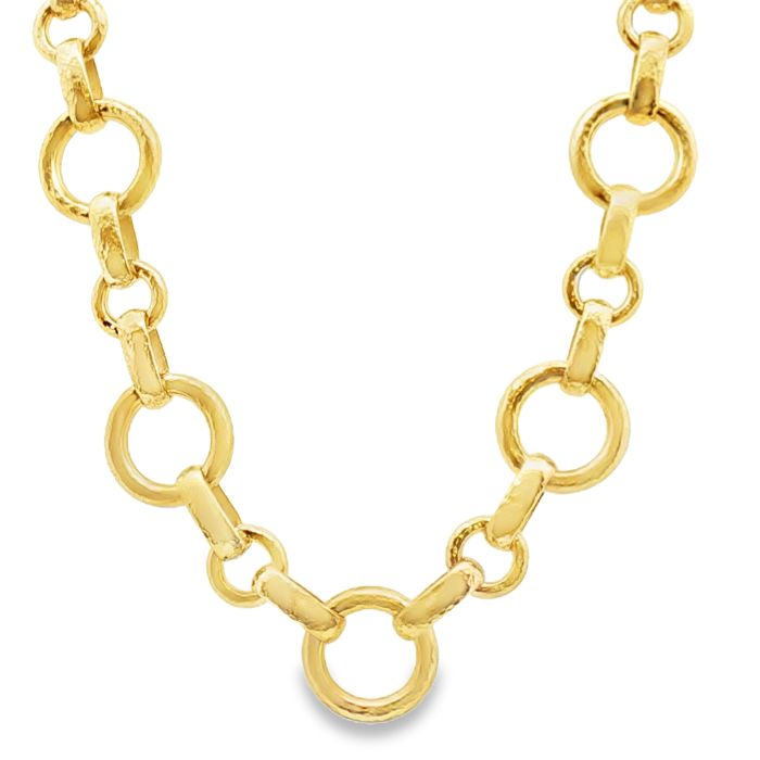 19K yellow gold 'Large Sienna' necklace with 2 cabochon rubies