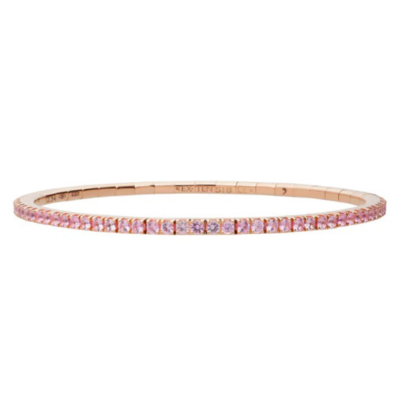 18K Rose Gold Pink Sapphire Bracelet set with 88 Round Pink Sapphires (2.65ctw)