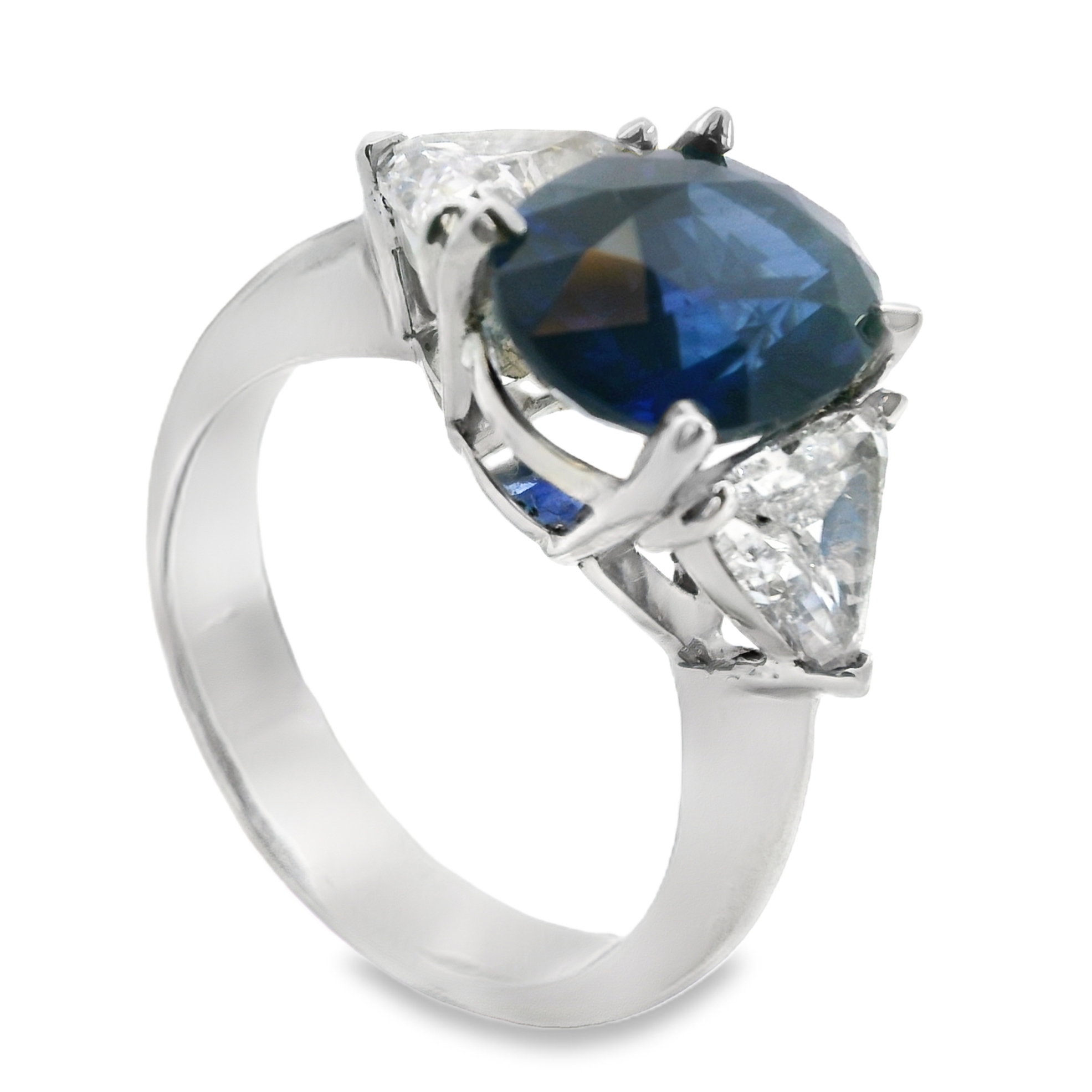 Platinum Oval Sapphire/Diamond Ring - Image 2