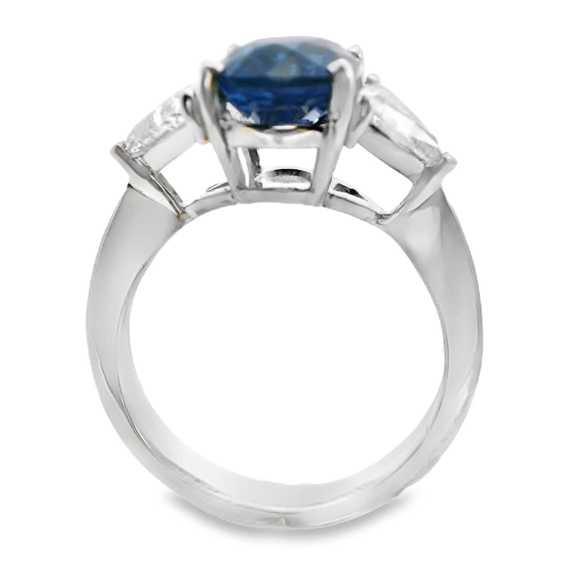 Platinum Oval Sapphire/Diamond Ring - Image 3