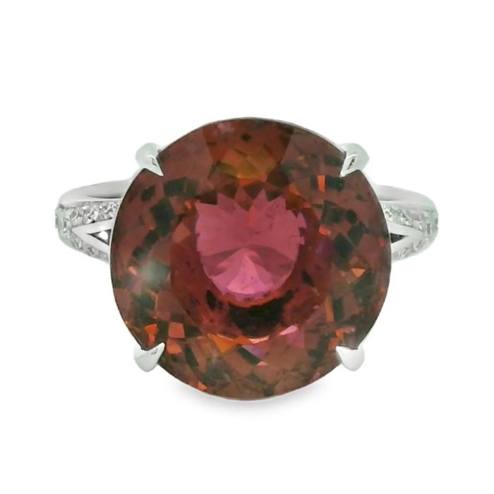 18K White Gold Pink Tourmaline Ring