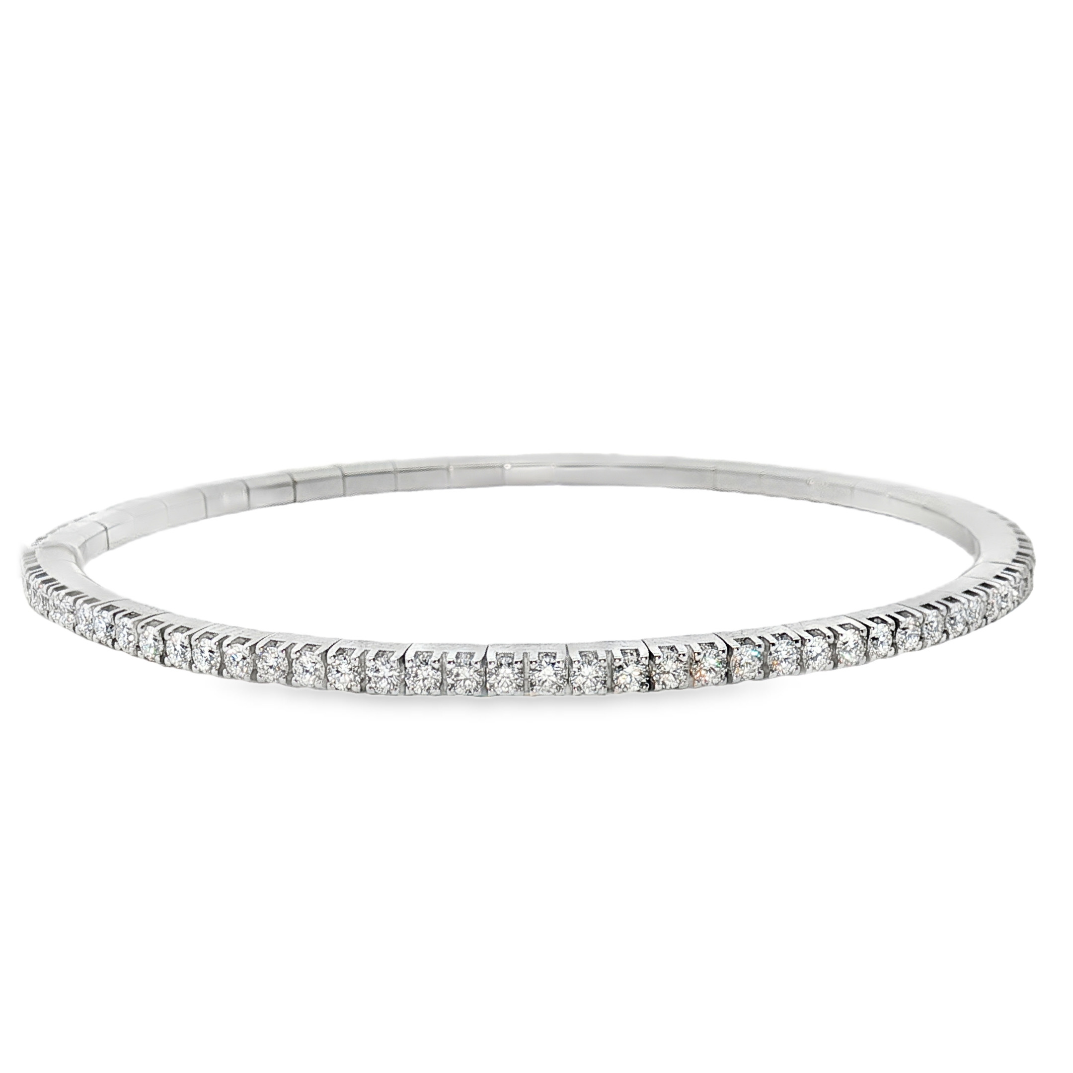 18K White Gold Diamonds Stretch Bracelet