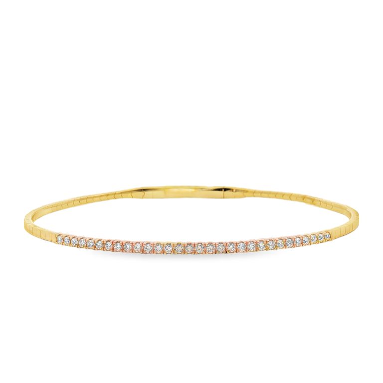 14K Yellow Gold Diamond Soft Line Bracelet with 30 Round Diamonds (0.29ctw)(GH/SI1)