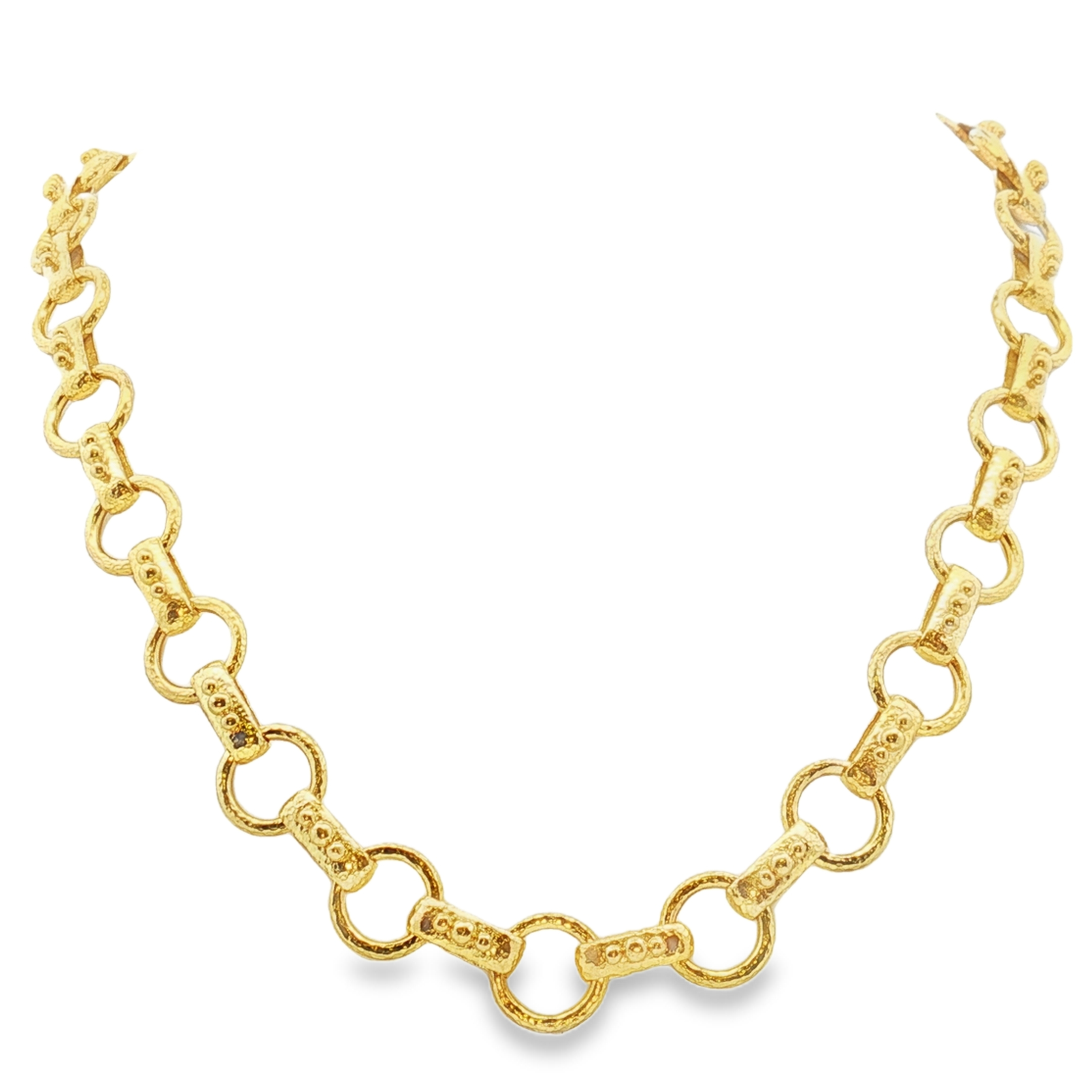 19K Yellow Gold "Torcello" Link Chain Necklace with Gold Toggle 17" Length
