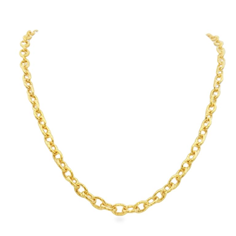 19K Yellow Gold "Orvieto" Link Chain Necklace with Gold Toggle 17" Length
