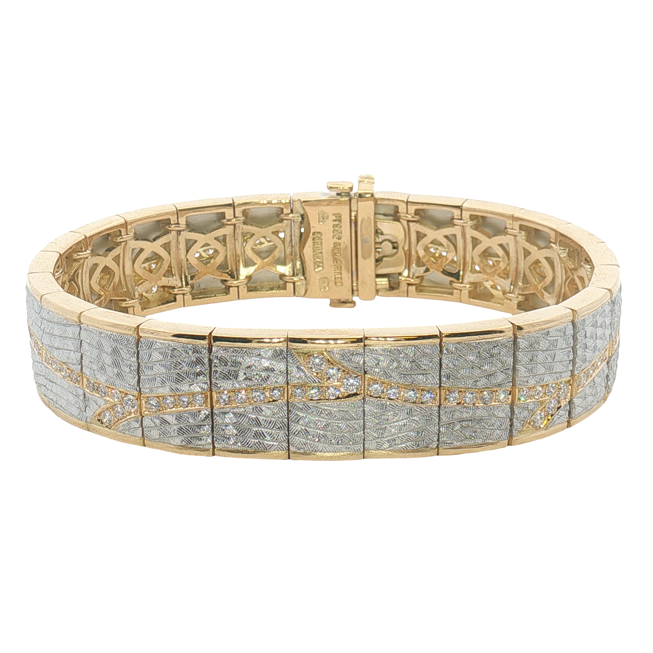 18K Yellow Gold and Platinum Diamond Bracelet