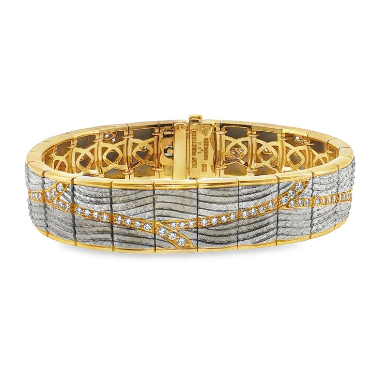 18K Yellow Gold and Platinum Diamond Bracelet