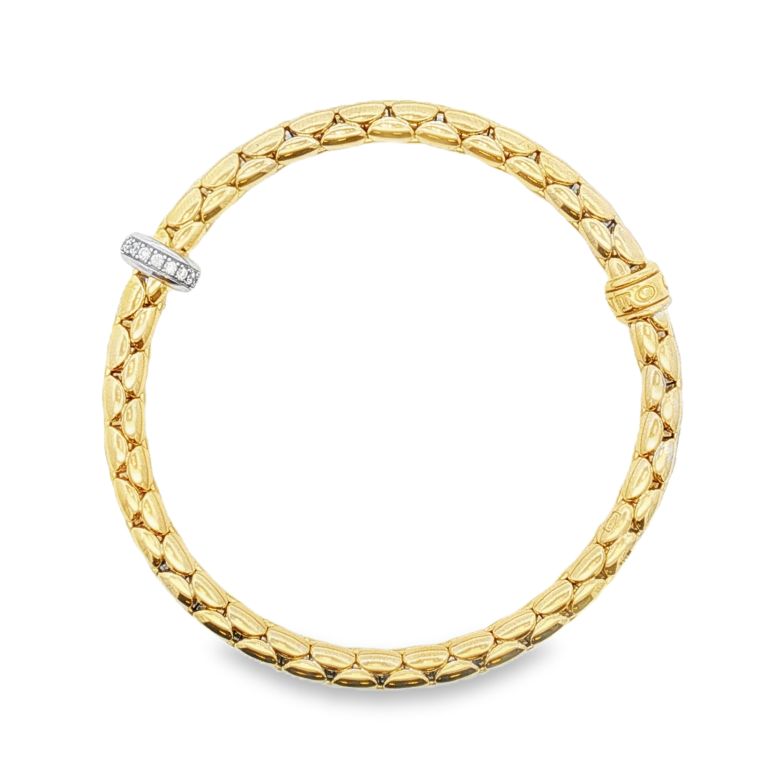 18K Yellow and White Gold "Stretch Spring" Diamond Bracelet