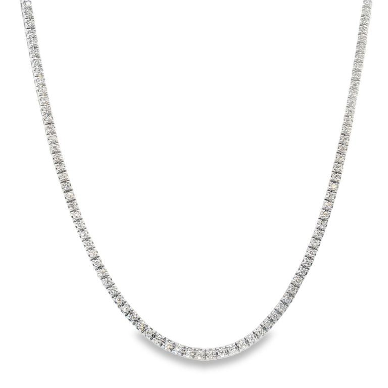 18K White Gold Diamond Riviera Necklace