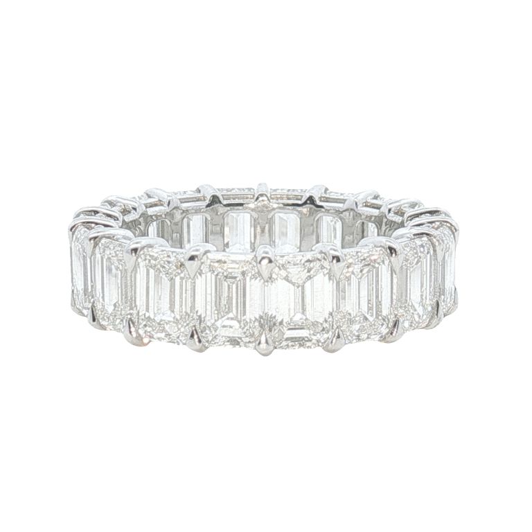 Platinum Emerald Cut Diamond Eternity Band