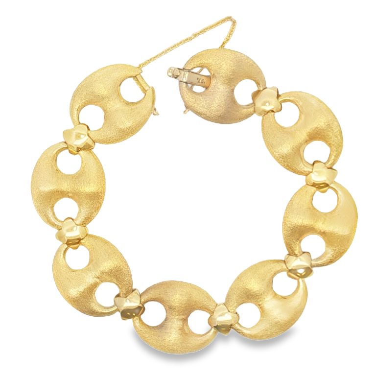 18K Yellow Gold Puffed Gucci Link Bracelet