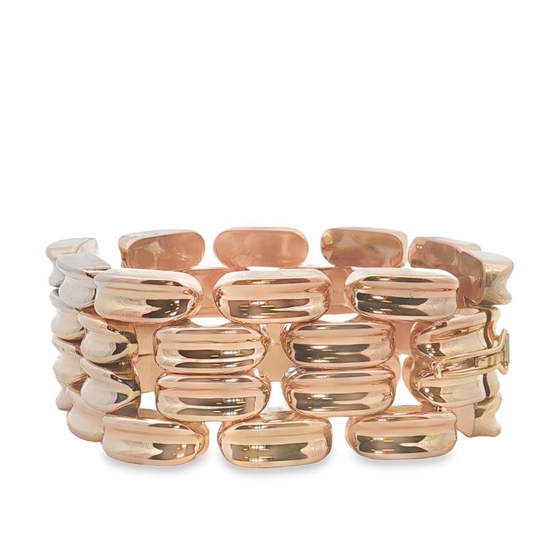 18K Yellow Gold Flat Wide Bracelet