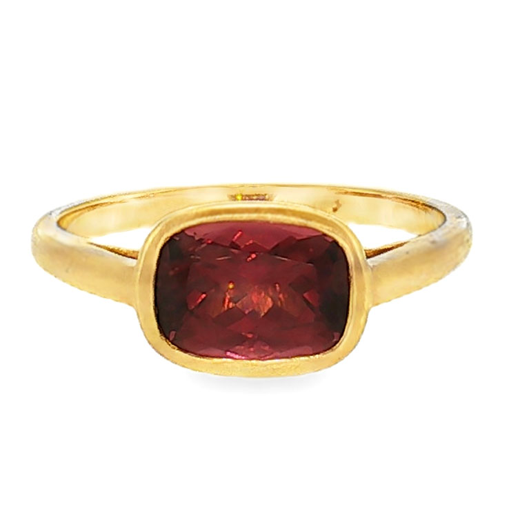 18K Yellow Gold Rhodolite Garnet