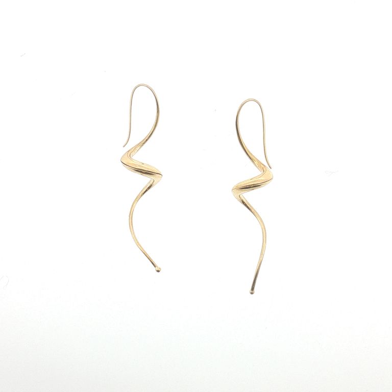 Pair of 18k yellow gold spiral helicoid earrings.