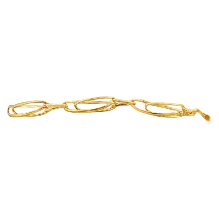 18k yellow gold Westbury link bracelet with a length of 7".