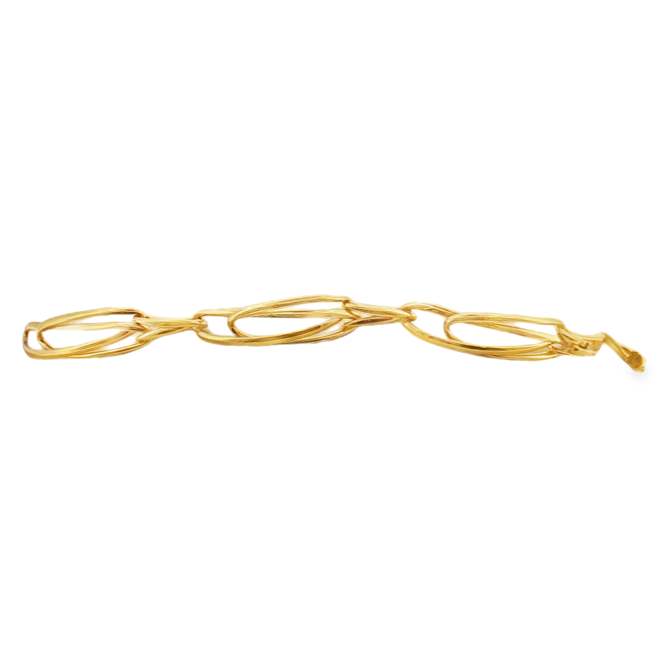 18k yellow gold Westbury link bracelet with a length of 7".