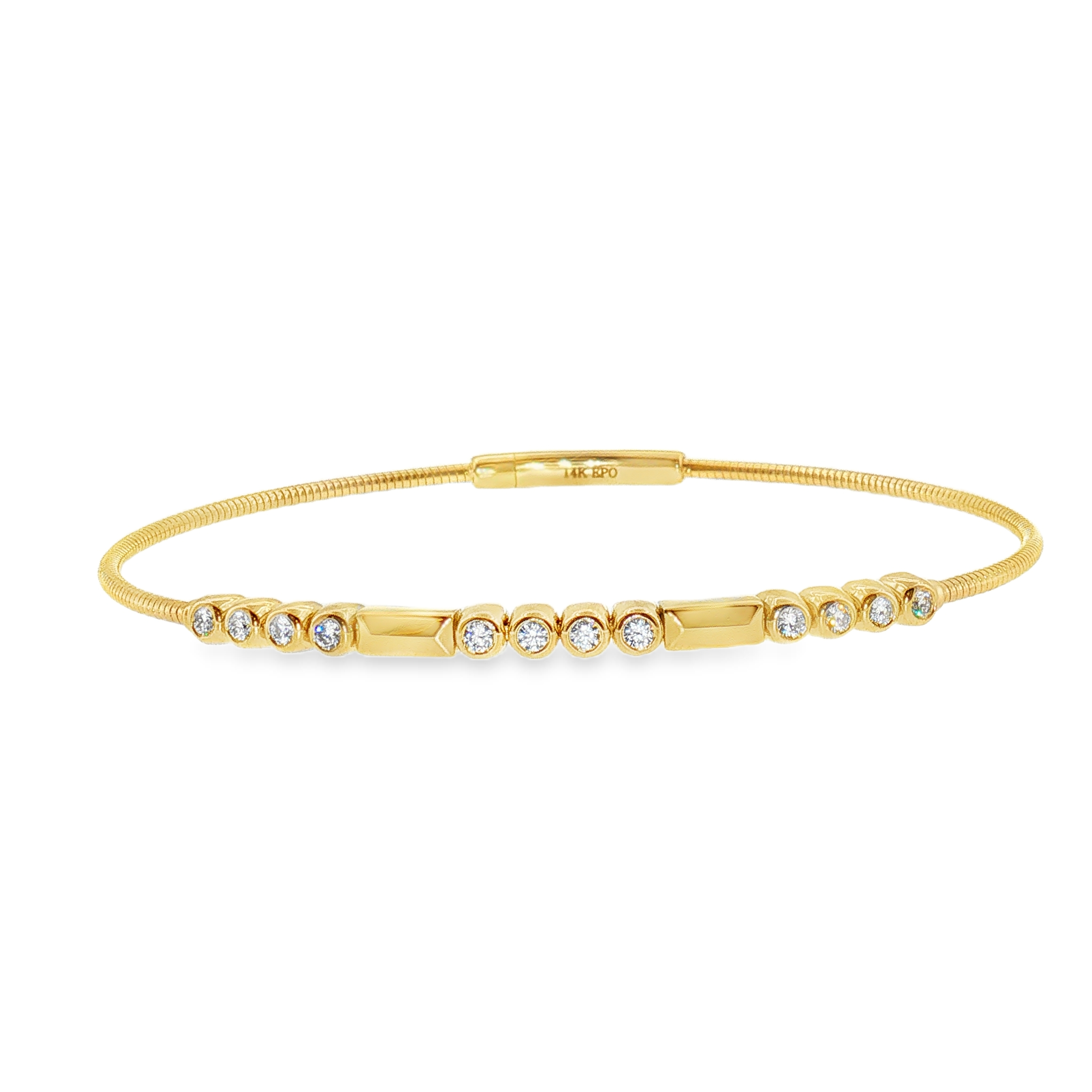 14k yellow gold bracelet with 12 Round diamonds (0.27ctw)(GH/SI)