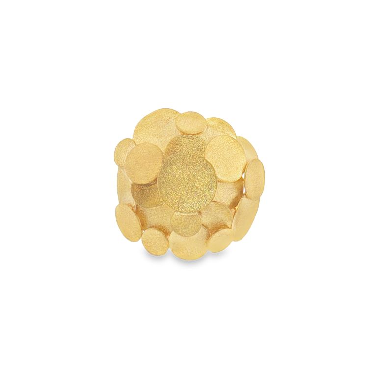18k yellow gold abstract circles ring by designer Carla Amorim size 7.