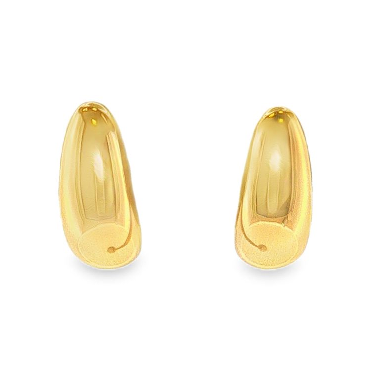 Pair of 18k Yellow gold hoop earrings with hinged closures